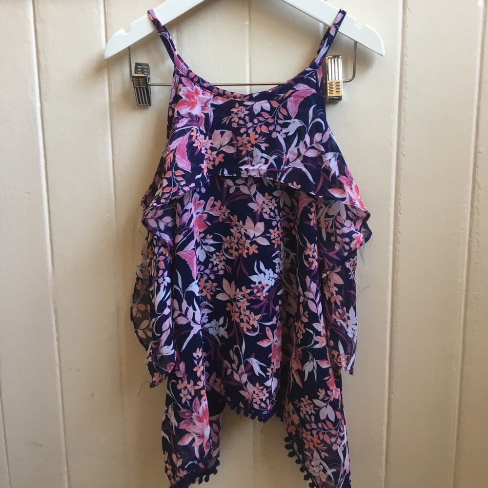 EUC Ella Moss girls floral sleeveless top size 8