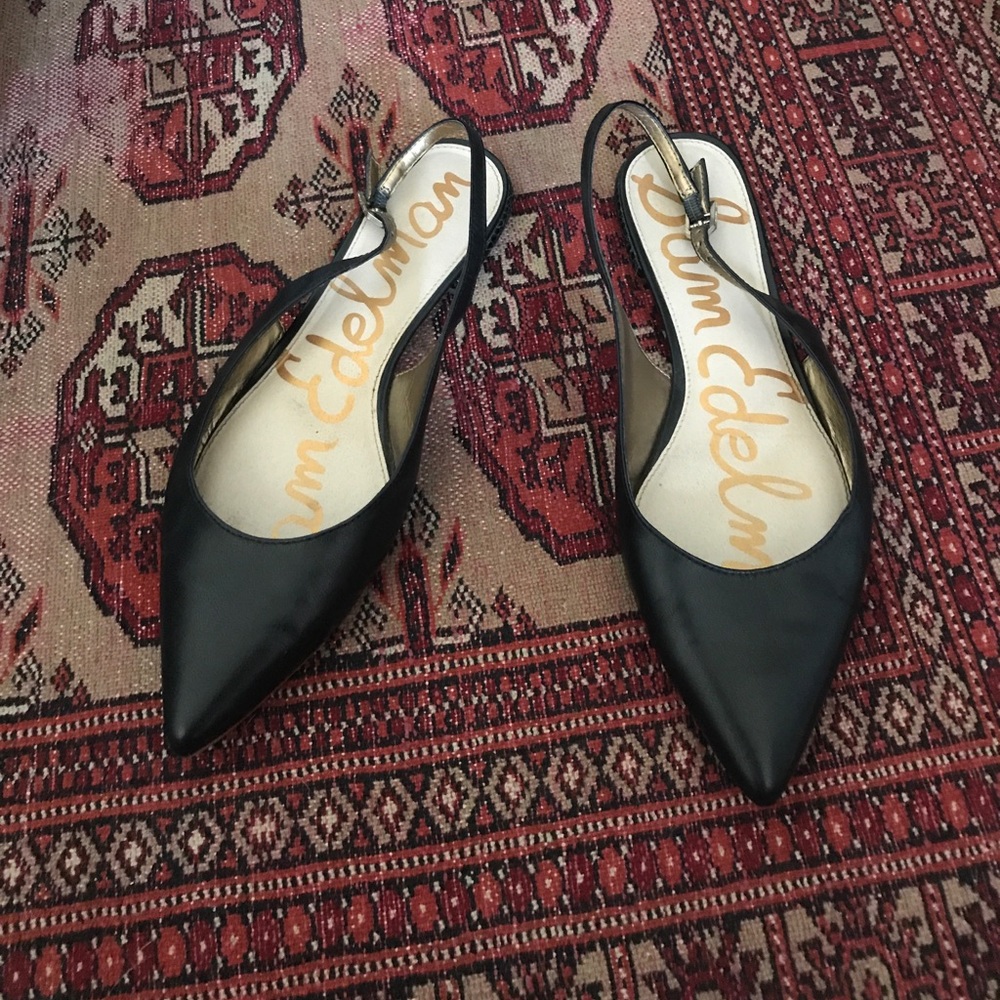 Sam Endelman leather pointed sling backs