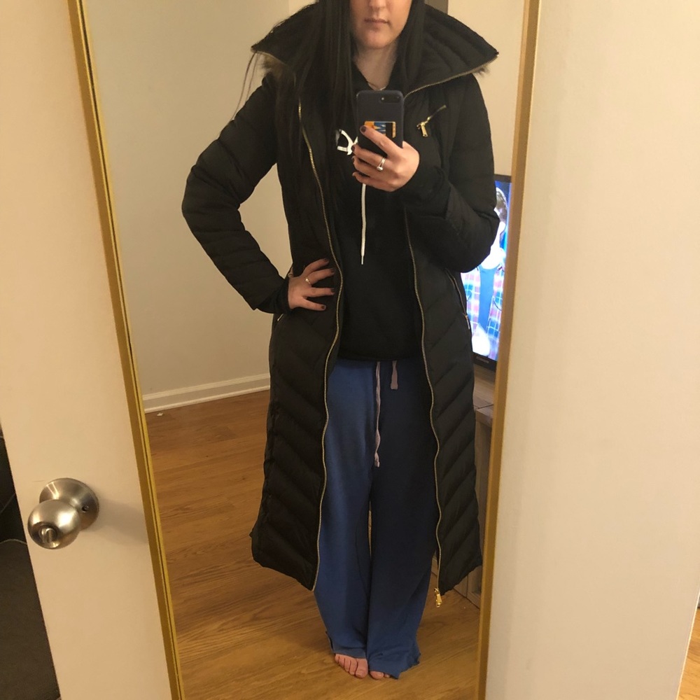 Michael Kors Faux-Fur-Trim Down Maxi Puffer Coat