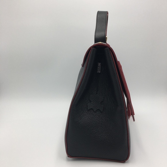 Carbotti Black and Red Tassel Tote Handbag NWT - Picture 4 of 8