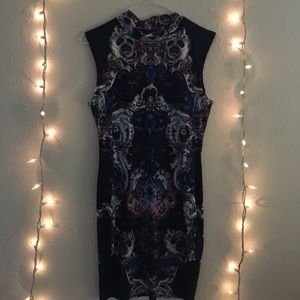 Elegant Faux Turtleneck Bodycon Dress