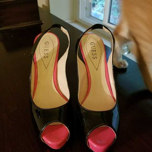 Guess patent peep toe slingbacks - Picture 2 of 5