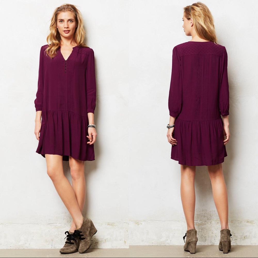 Anthropologie Maeve Galina Tunic Dress Purple S
