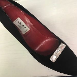 Celine Paris suede black evening shoes