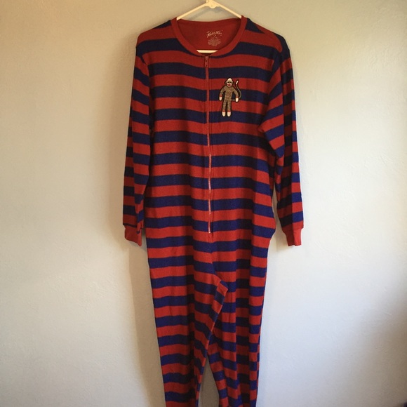 Striped Sock Monkey Onesie - Picture 1 of 3