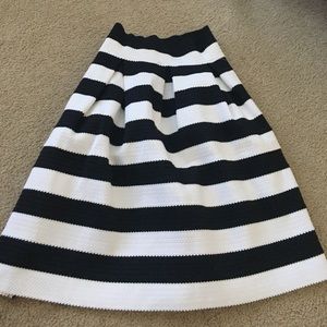 Black and white full circle skirt