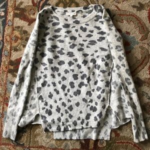 Rebecca Taylor grey leopard sweater