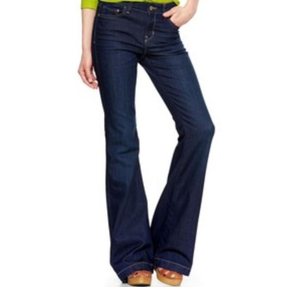 gap 1969 flare mid rise jeans, dark