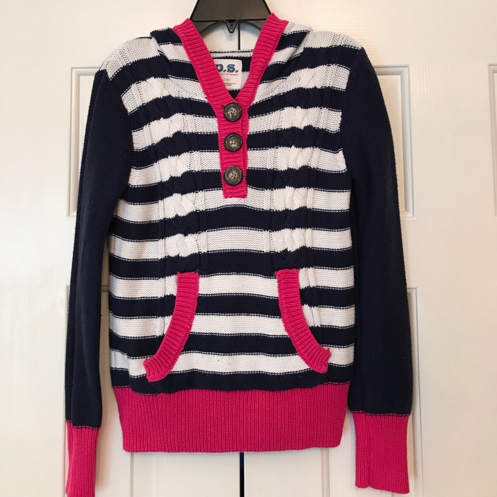 P.S. Aeropostale Navy & White Striped Sweater