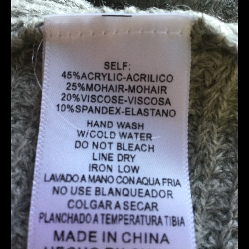 Cozy  Oversized Back Knot Sweater Heather Gray - Picture 8 of 8