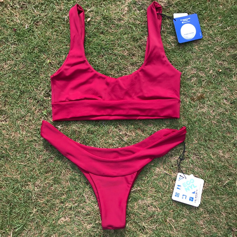 Fae Swim red two piece set