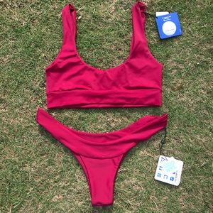 Fae Swim red two piece set