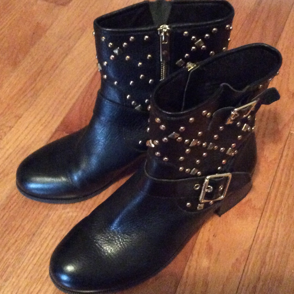 INC gold stud boots