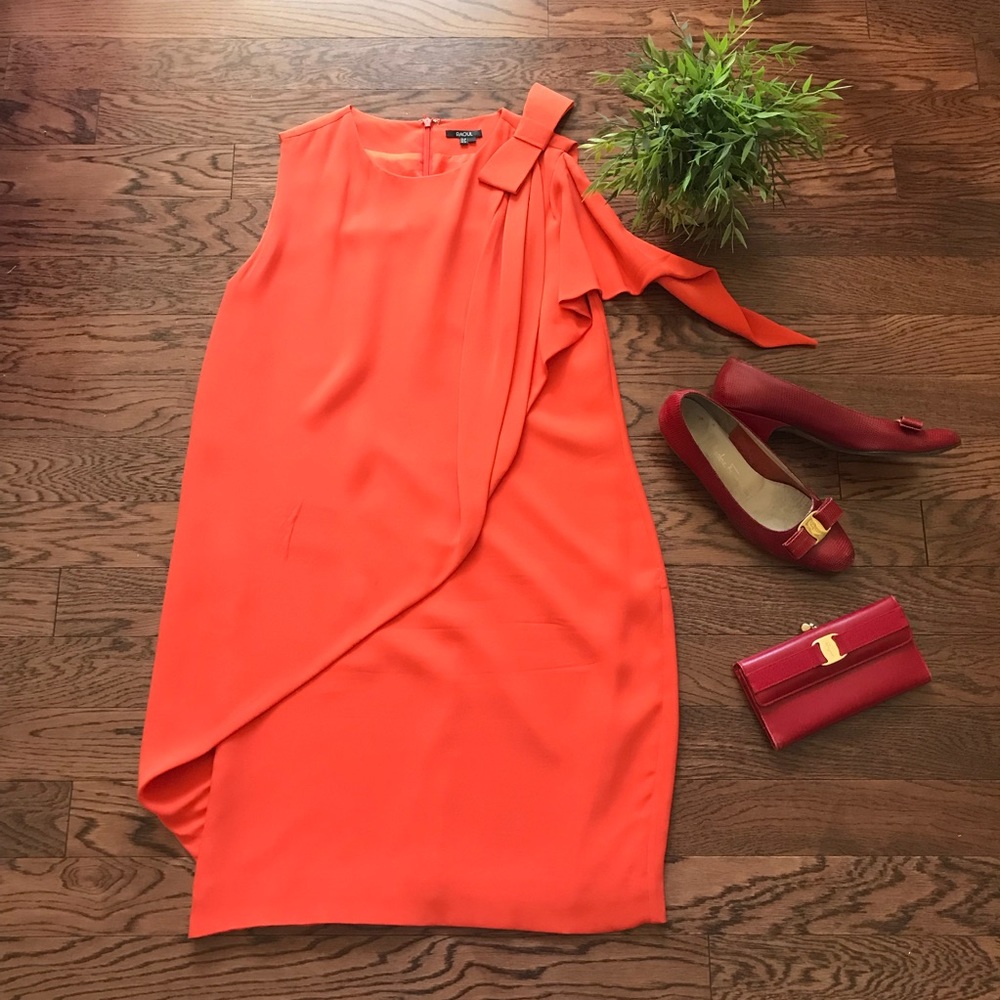 DR24 Saks Fifth Avenue Raoul Orange Silk Dress