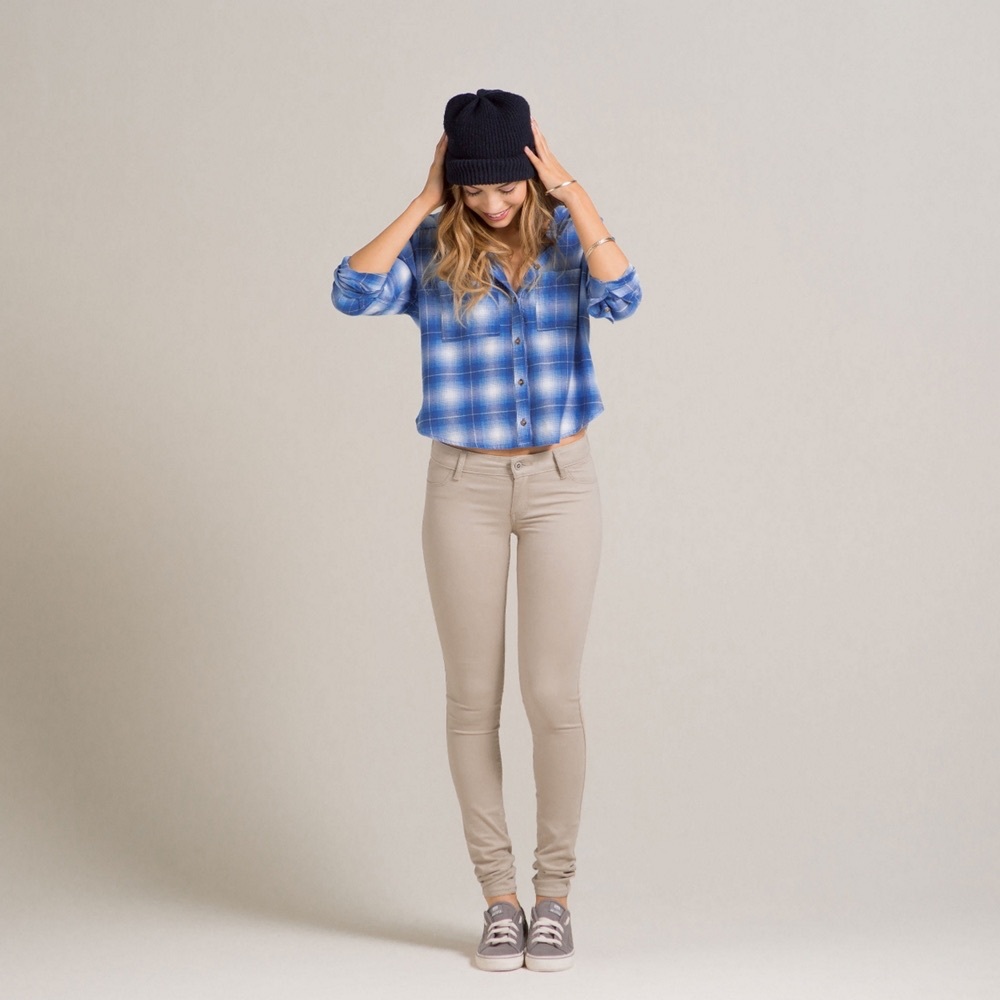 Hollister light khaki skinny jeans