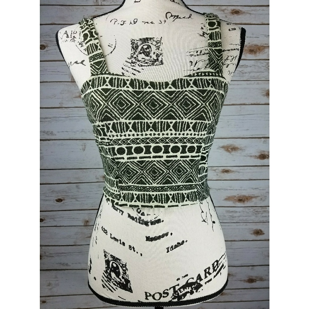 Brandy Melville Zip Up Crop Top Aztec Print