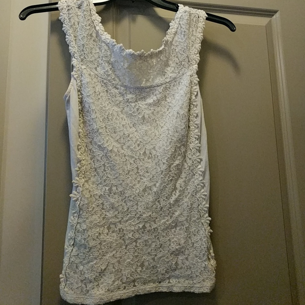 Express lace shirt Small ivory