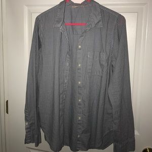 A&F  blue and white gingham button down (SZ L)