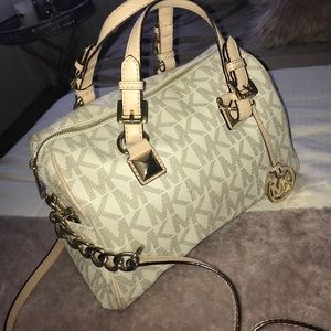 Michael Kors Grayson Vanilla Monogram Satchel