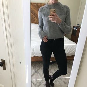 Boxy Mockneck Banana Republic Light Gray Sweater