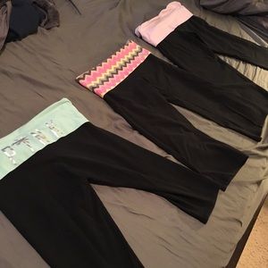 Set of three Pink Yoga Crop pants