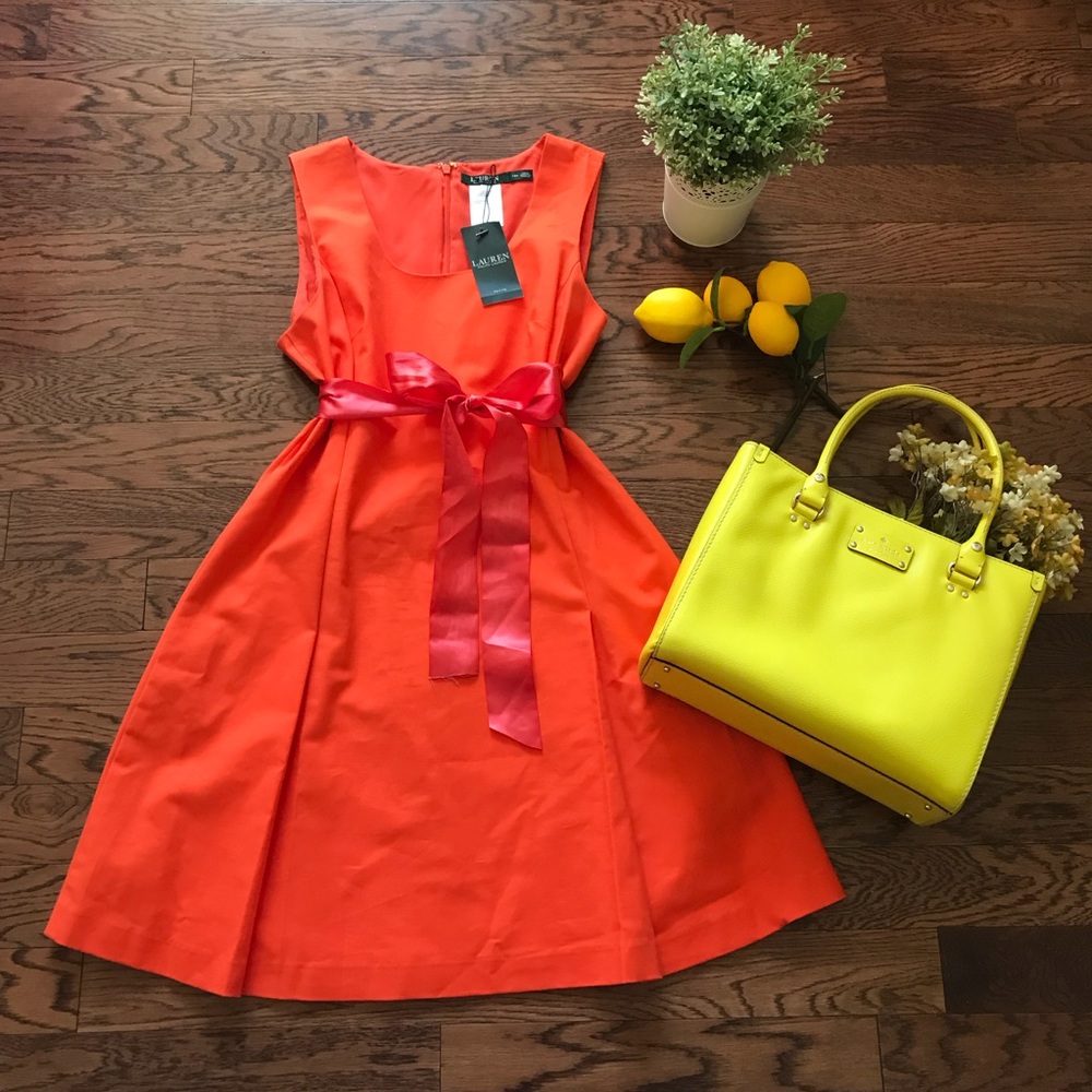 DR29 Ralph Lauren Orange A line Dress
