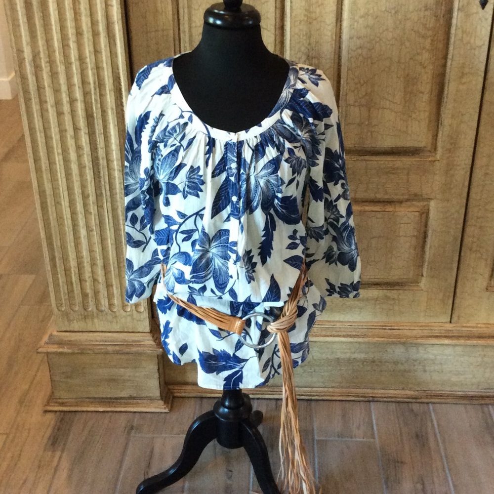 American Living batik peasant blouse