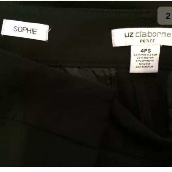 NWT BLACK LIZ CLAIBORNE STRAIGHT LEG DRESS PANTS - Picture 2 of 4