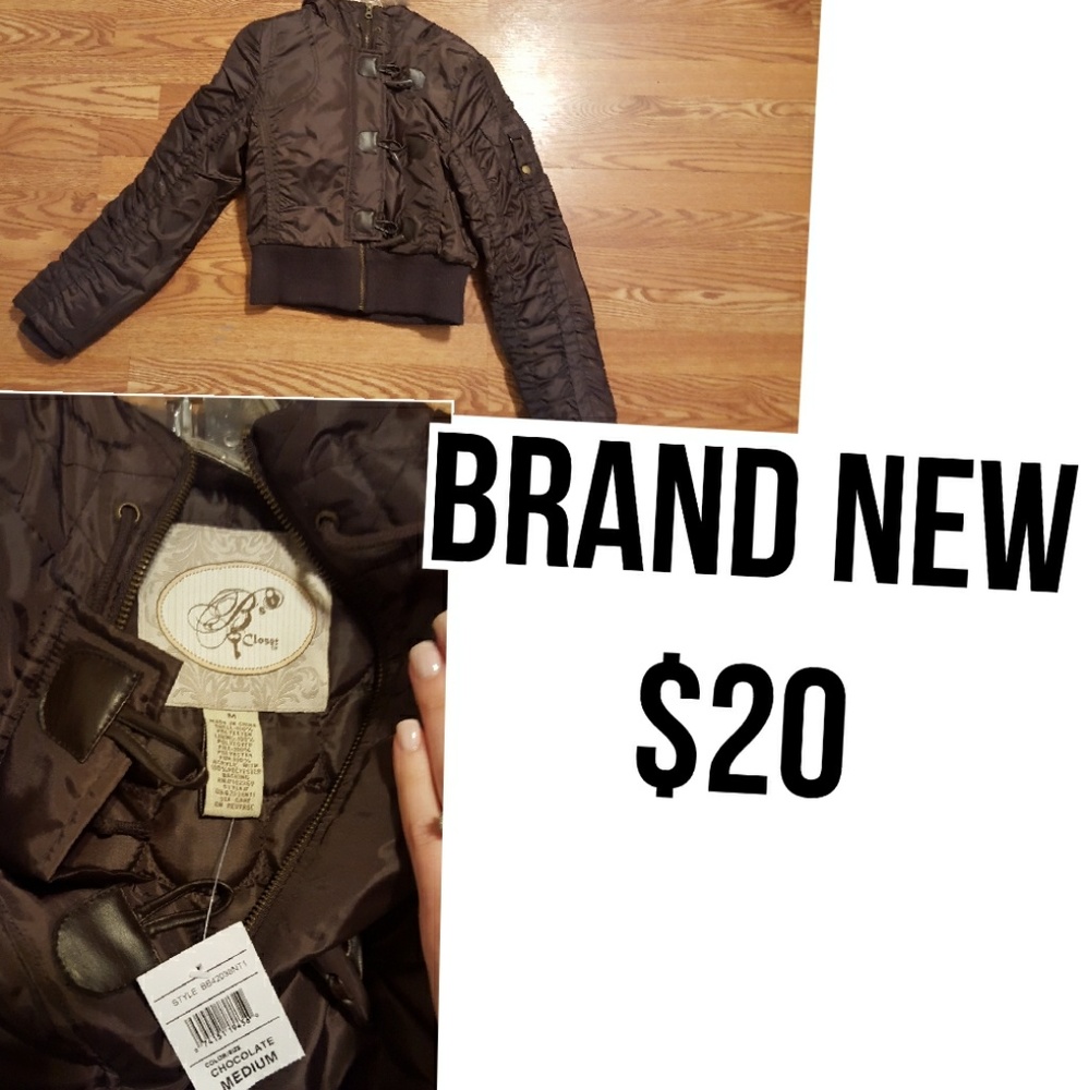 Bnwt brown puffer coat size small