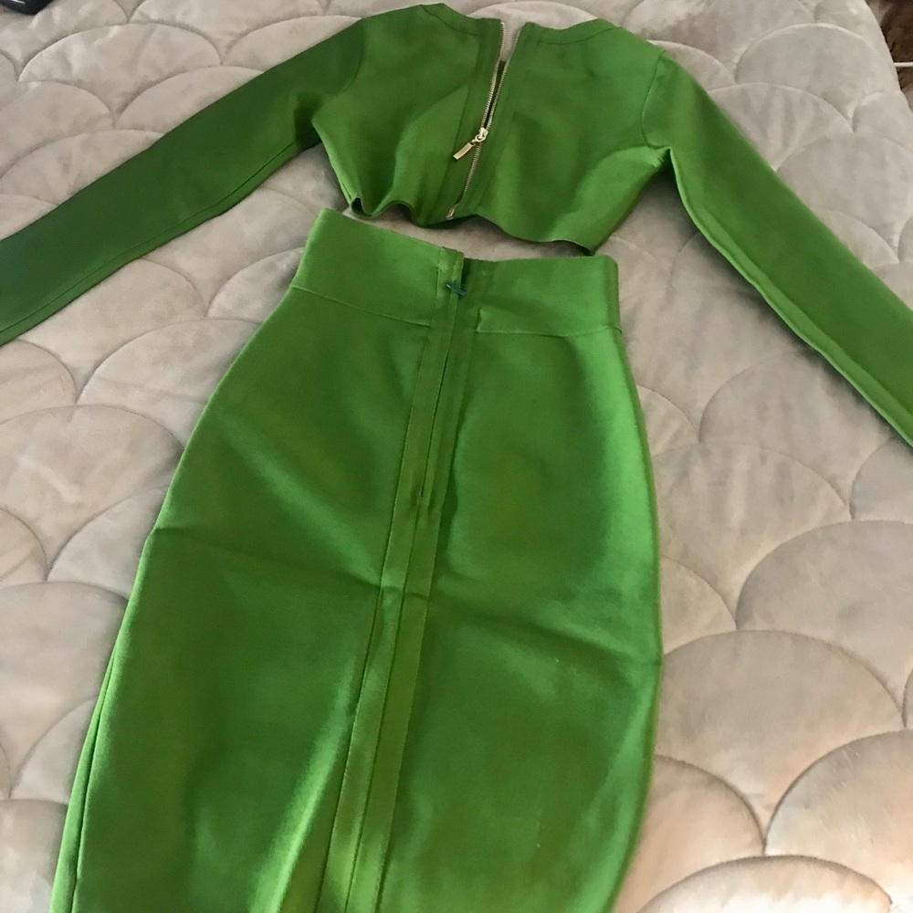 Green bandage 2 piece outfit