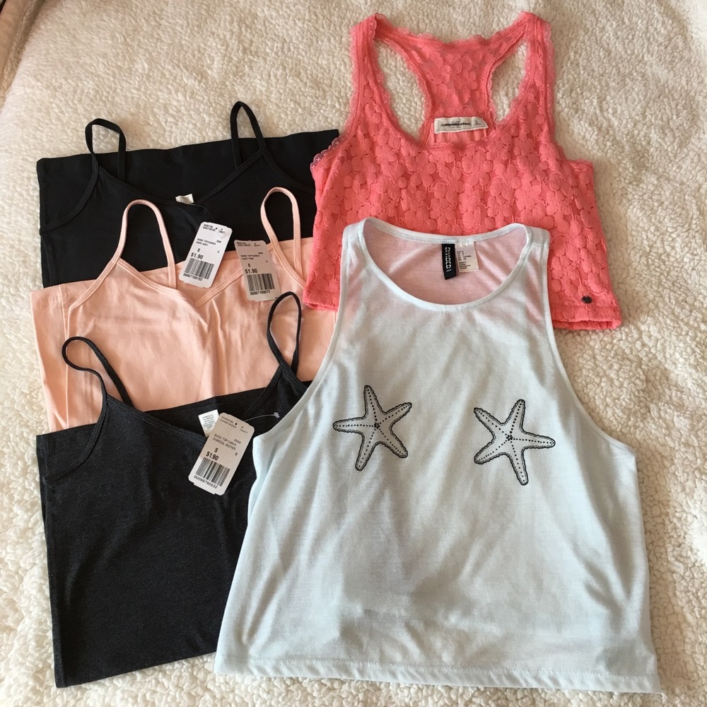 Bundle of tops from Abercrombie, H&M, and forever