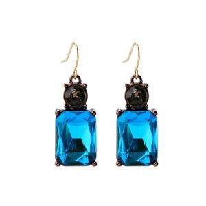 //Kiss me// Elegant blue square drop earrings
