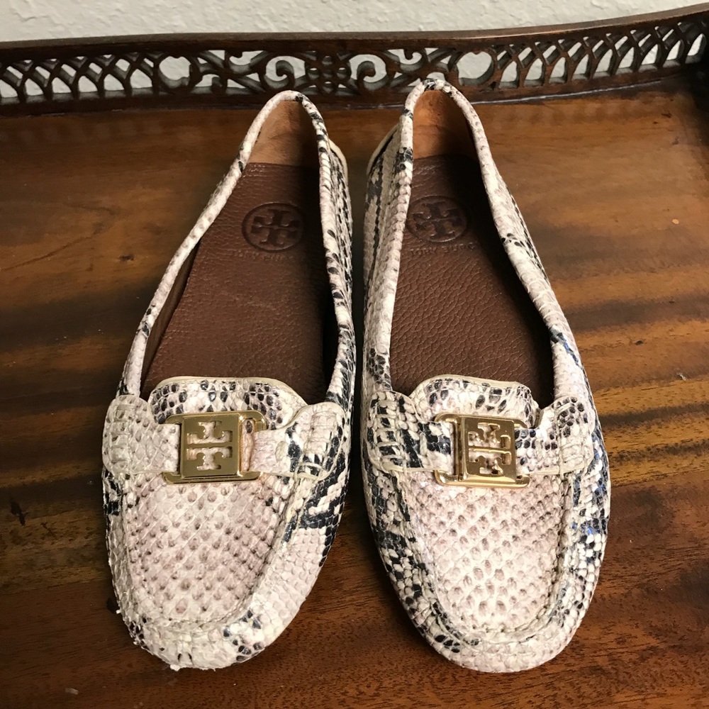 Tory Burch Python moccasin Kendrick Driver