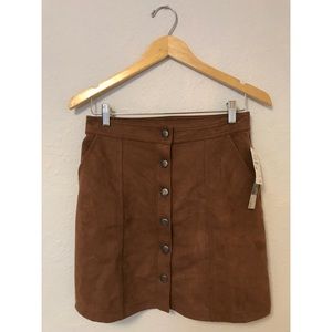Brown suede skirt