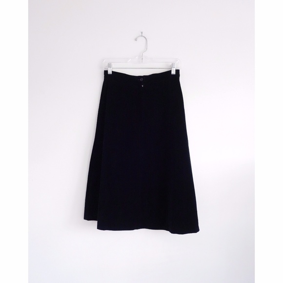 Vintage Black Velvet Midi Skirt est. sz 2 - Picture 1 of 3