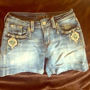 Aztec decorated shorts