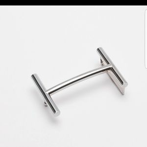 H Belt Buckle silver finish