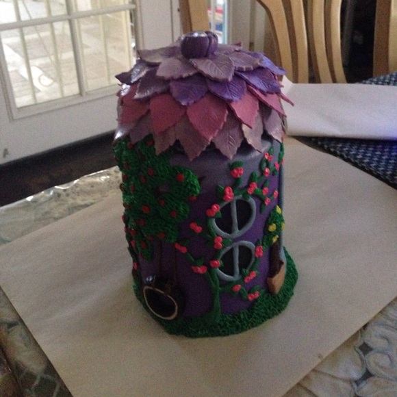 Polymer clay fairy house jar - Picture 4 of 7