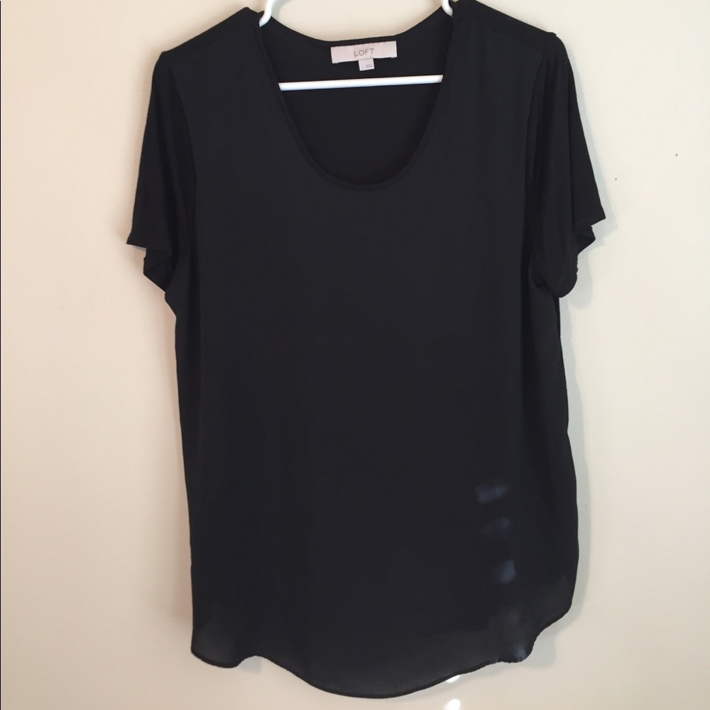 Black Short Sleeved LOFT Top