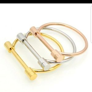 Rose gold shackle bracelet