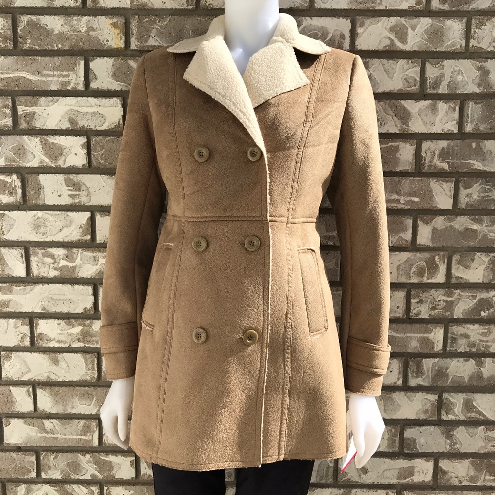 WOMEN'S FAUX SHEARLING COAT SMALL & LARGE NEW 🎄🎁