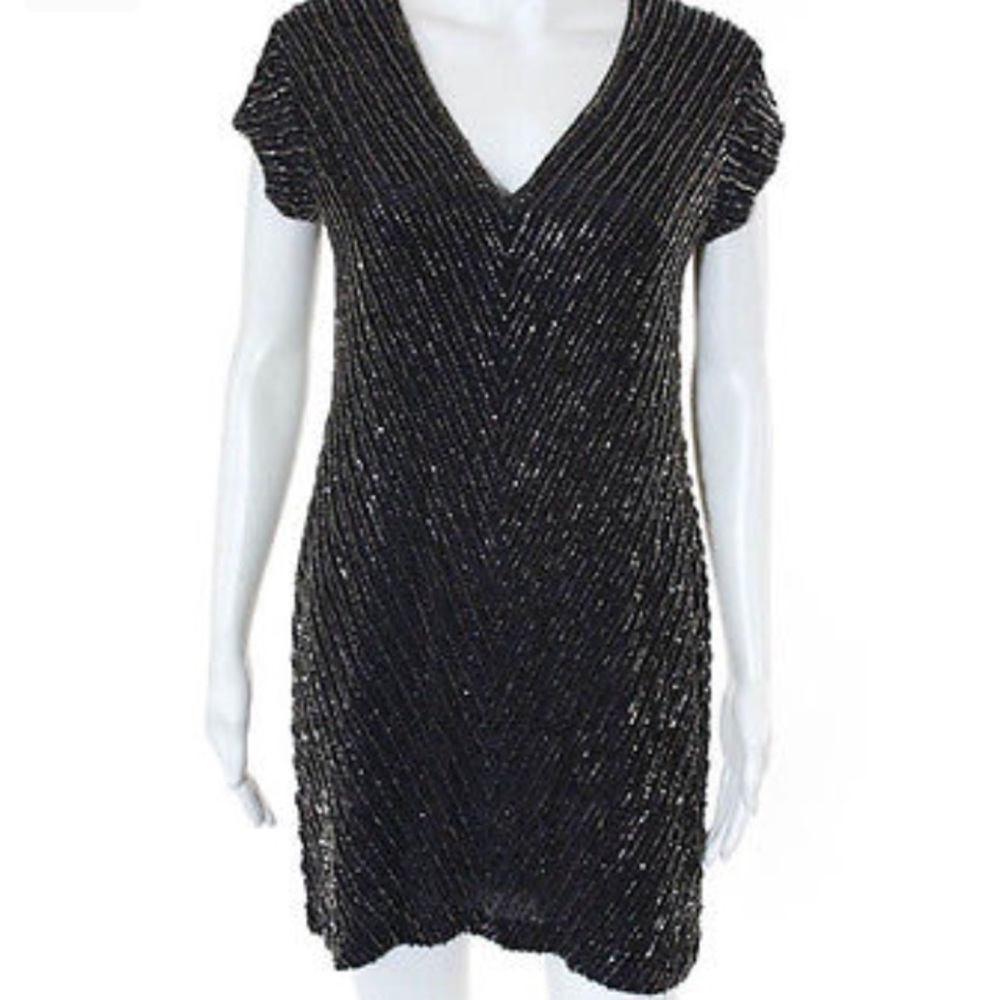 Karina Grimaldi Beaded Mini Dress Medium