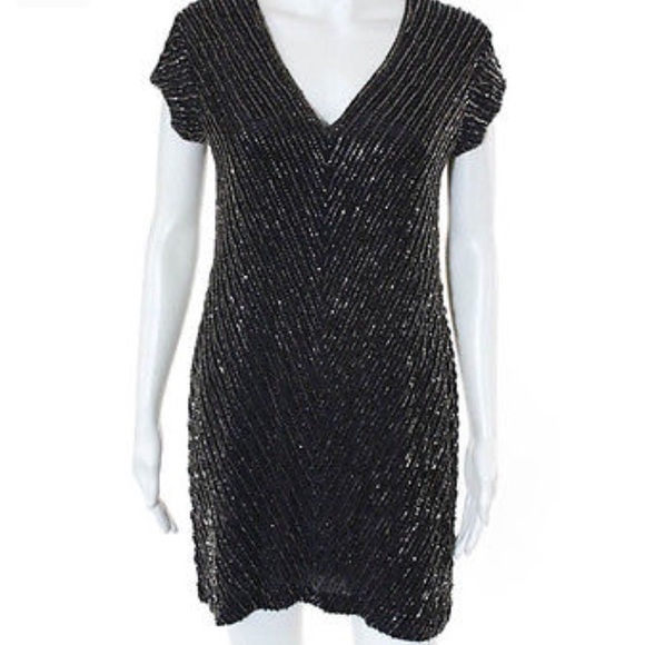 Karina Grimaldi Beaded Mini Dress Medium - Picture 1 of 8
