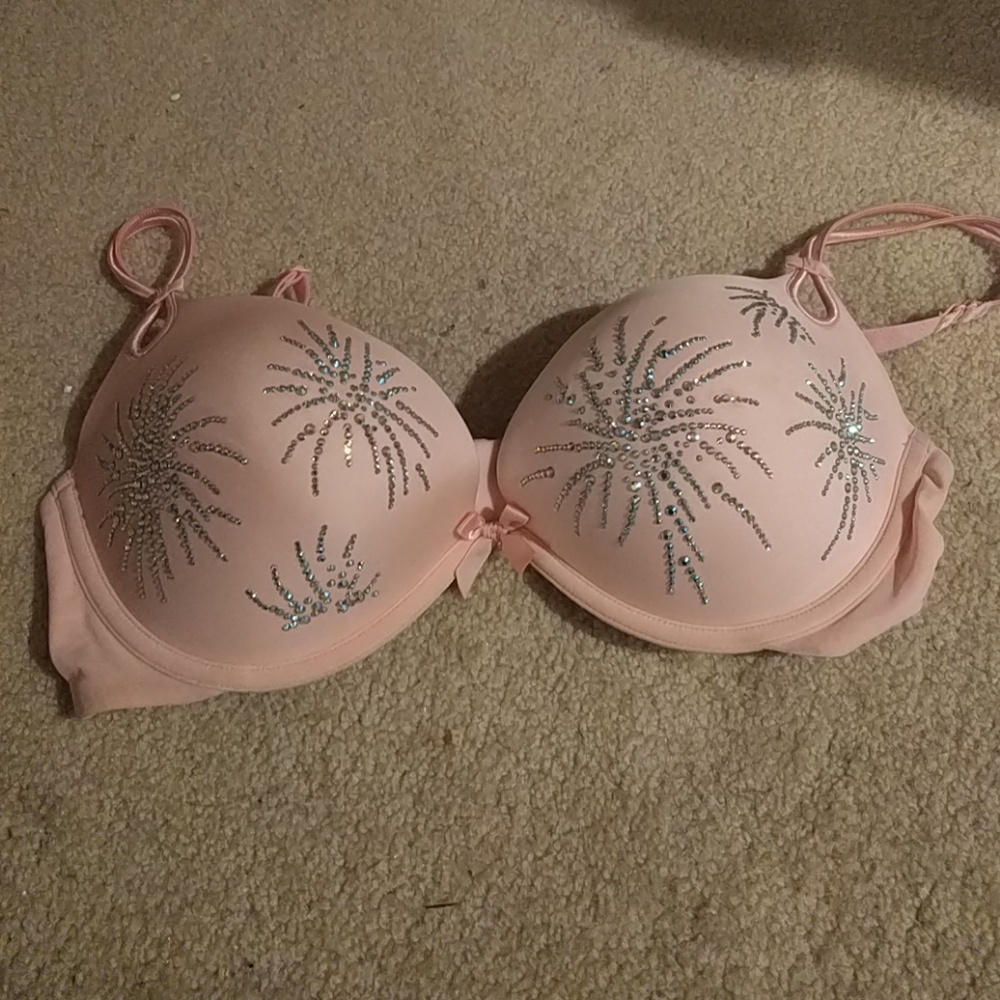 Firework crystal rhinestone sparkle push-up bra
