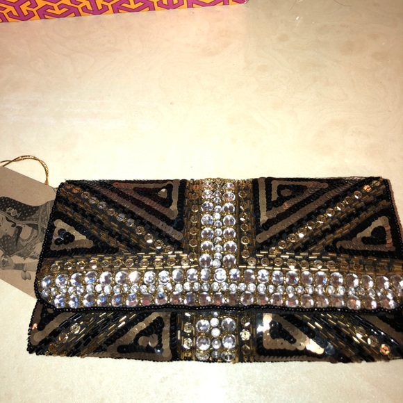 AKIRA Handbags - Beaded sequins black clutch