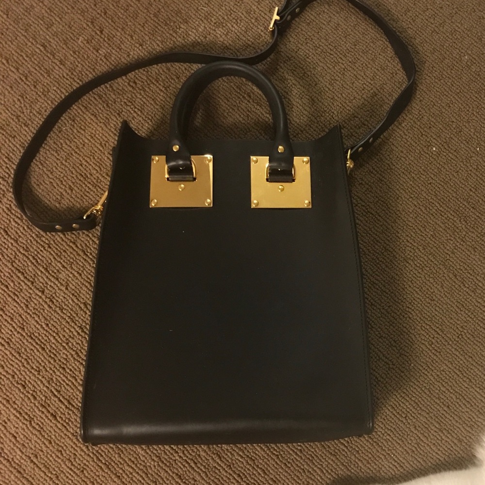 Tote Sophie Hulme large one-shoulder bag black