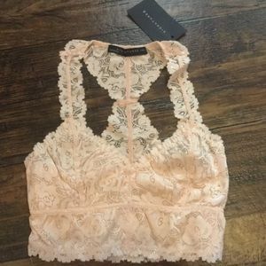 White Lace Racer Back Bralette NWT
