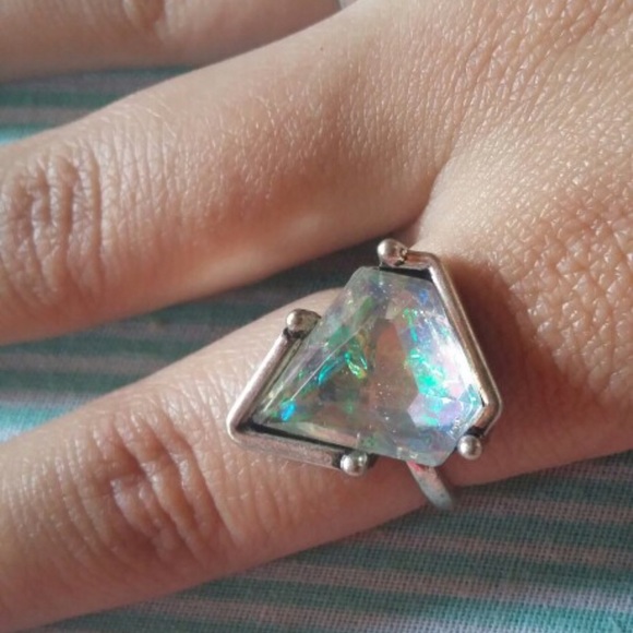 //Kiss me// New design geometric gemstone ring set - Picture 5 of 7