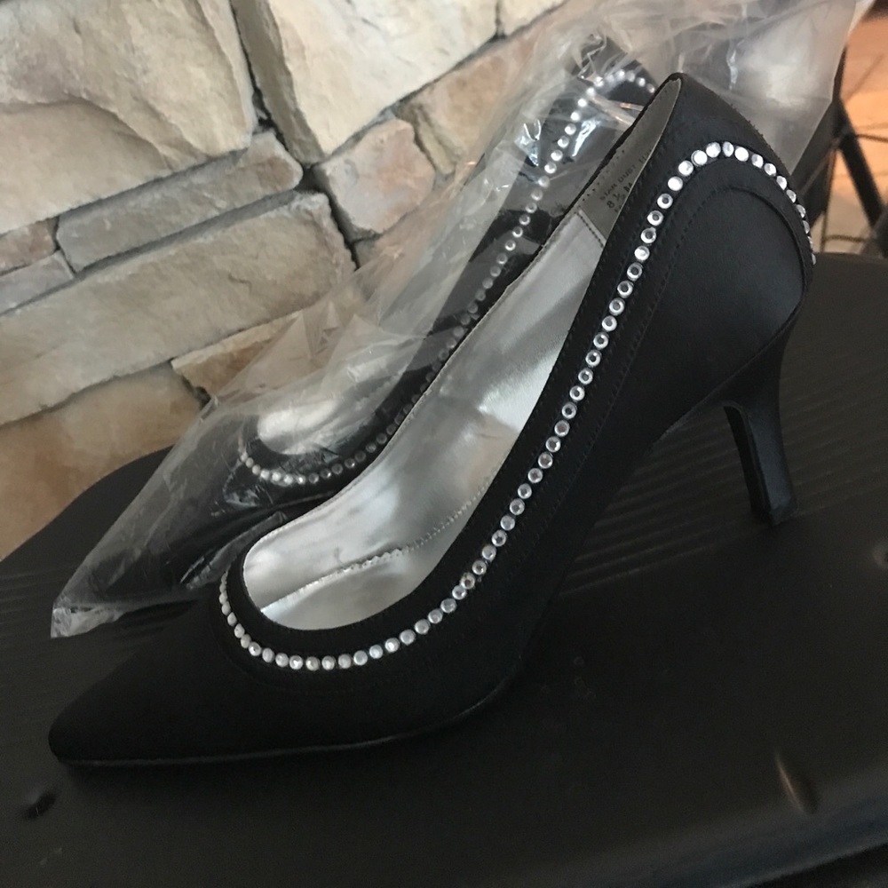 Lalla Brand Black Fabric Rhinestone Accents