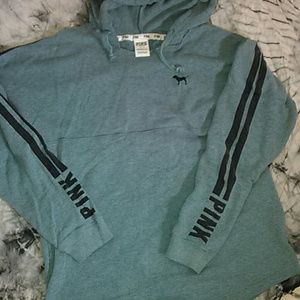 Grey blue VS PINK logo slouchy sweater